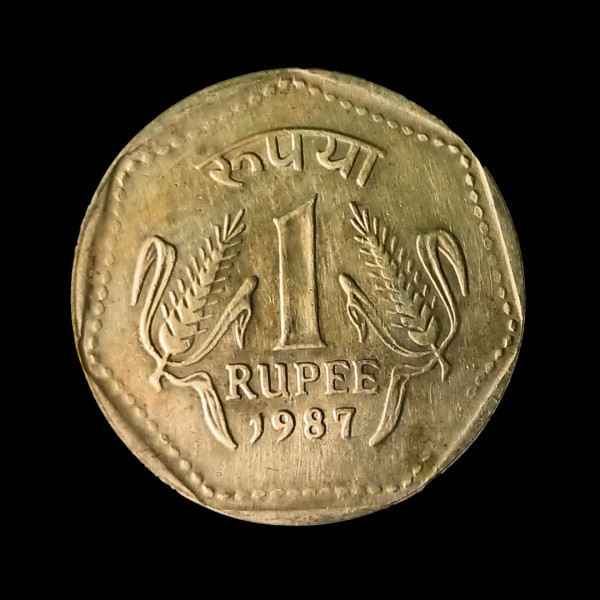 Indian One  Rupee Coin-1987