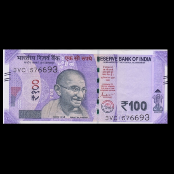 100 Indian Rupee Note Mahatma Gandhi New Series(Sanchi StupaRani Ki Vav, Swachh Bharat,2024(Shaktikanta Das)