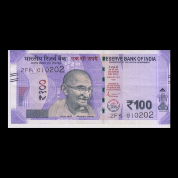 100 Indian Rupee Note Mahatma Gandhi New Series(Sanchi Stupa Rani Ki Vav, Swachh Bharat Shaktikant Das (Birthday Note - 01-Feb-2002 )