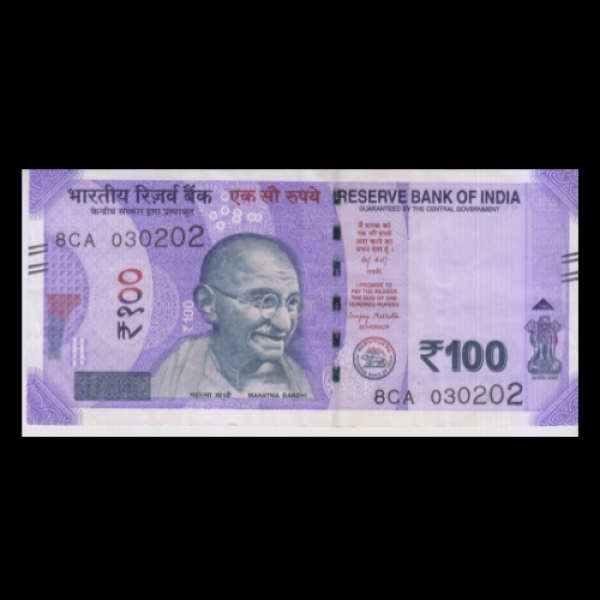 100 Indian Rupee Note Mahatma Gandhi New Series(Sanchi Stupa Rani Ki Vav, Swachh Bharat Sanjay Malhotra (Birthday Note - 03-Feb-1902)