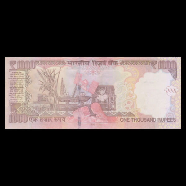 1000 Indian Rupee Note Mahatma Gandhi Rupees Reserve Bank Note Indian Economy Series -  D Subbaroa (2012)