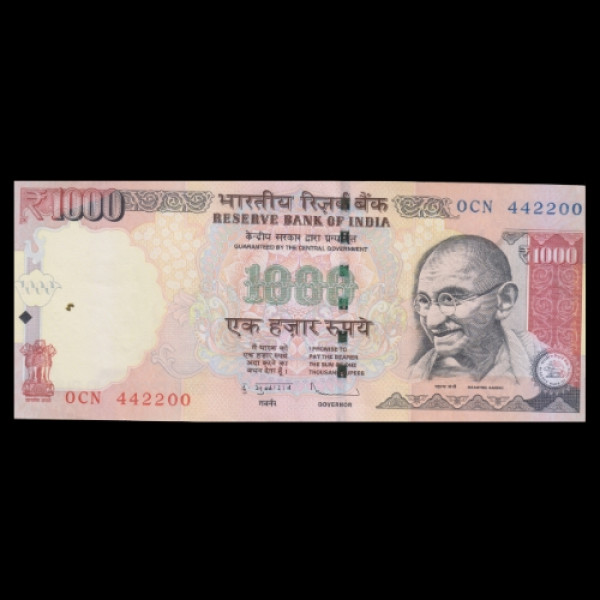 1000 Indian Rupee Note Mahatma Gandhi Rupees Reserve Bank Note Indian Economy Series -  D Subbaroa (2012)