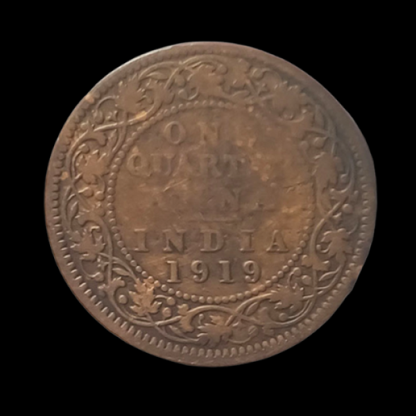 Indian One Quarter Anna EORGE V KING EMPEROR -1919