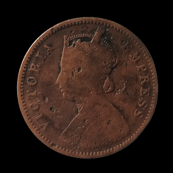 Indian One Quarter Anna Queen Victoria  Coin-1884