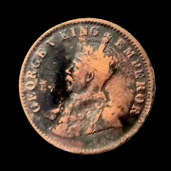Indian One Quarter Anna GEORGE V KING EMPEROR -1914