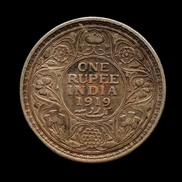 Indian One Rupee GEORGE V KING EMPEROR - 1919