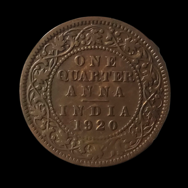 Indian One Quarter Anna GEORGE V KING EMPEROR-1920