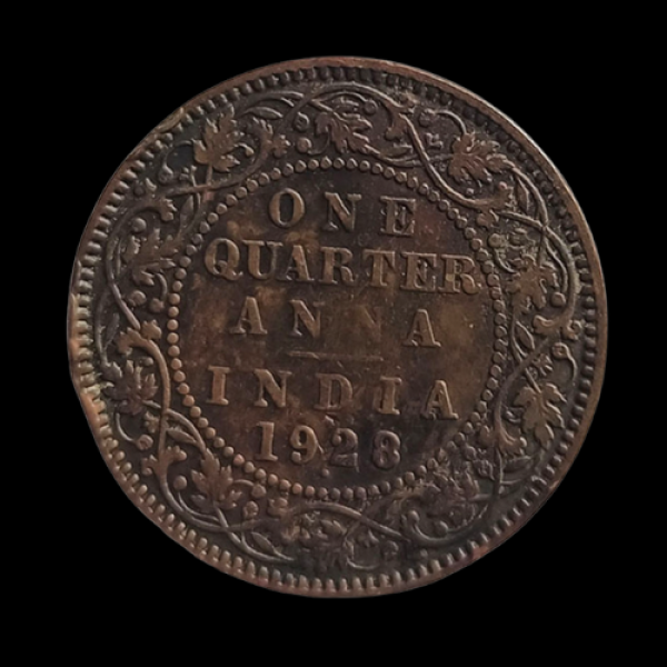 Indian One Quarter Anna GEORGE V KING EMPEROR -1928