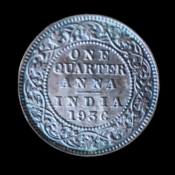 Indian One Quarter Anna GEORGE V KING EMPEROR -1936