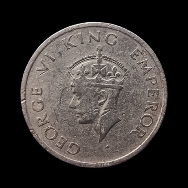 Indian 1/2 rupee coin 1946