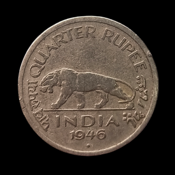 Indian Quater Rupee Coin 1946