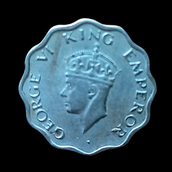 Indian King George VI One Anna  coin -1947