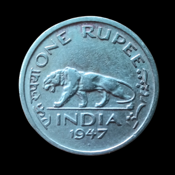 Indian One Rupee Coin  GEORGE VI KING EMPEROR -1947