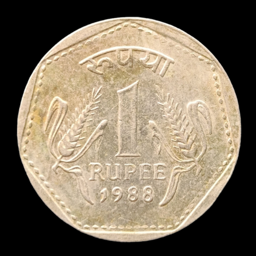 Indian One Rupee Coin -1988