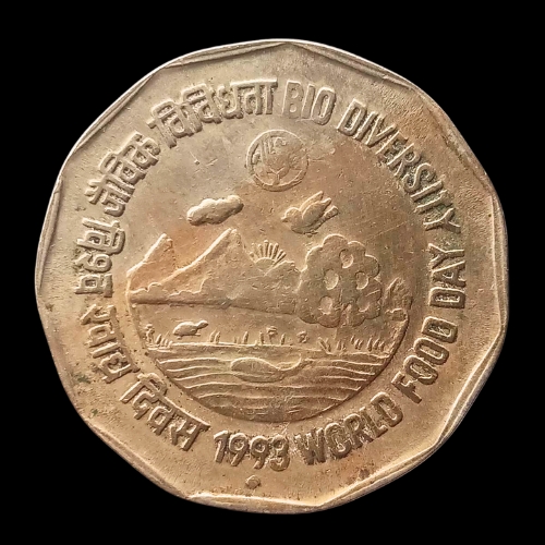 Indian 2 Rupees World Food Day Coin – 1993