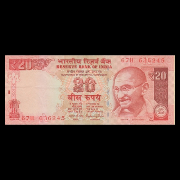 20 Indian Rupee Note Mahatma Gandhi -Raghuram G. Rajan(2016)