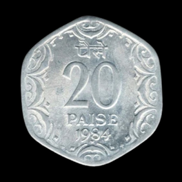 Indian 20 Paisa Coin – 1984