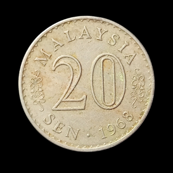 20 Sen Coin Malaysia 1968