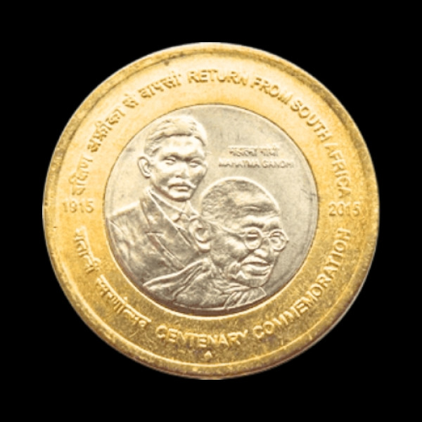 Indian 10 rupees mahatma Gandhi coin -2015