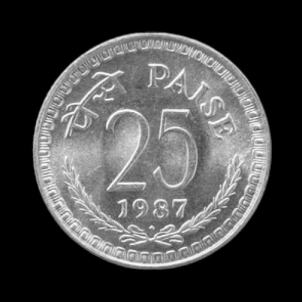 Indian 25 Paise Coin – 1987