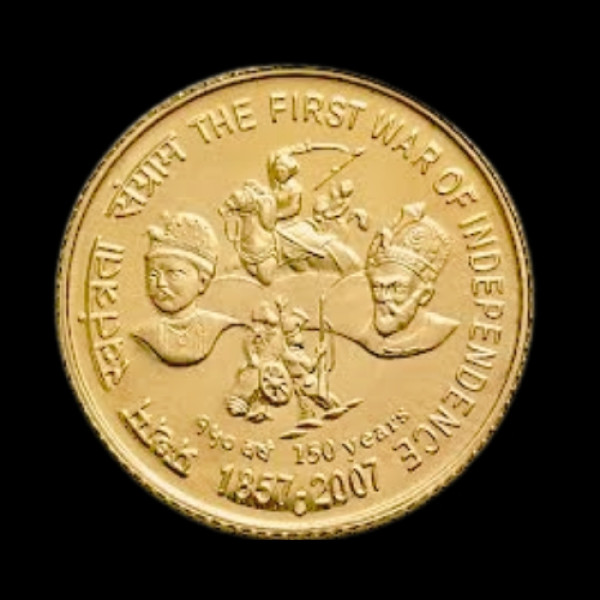 Indian 5 Rupees  150 Years The First War Of Independence - Mumbai Mint Coin -2007
