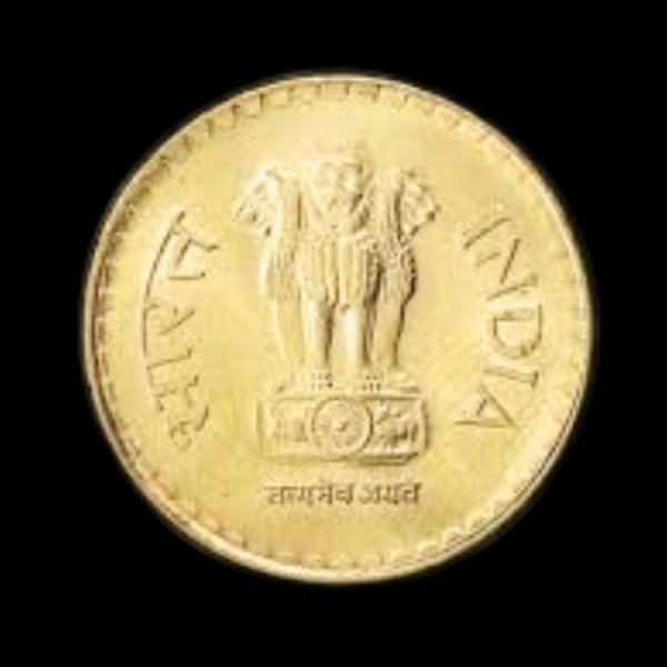 Indian 5 rupee coin 2010