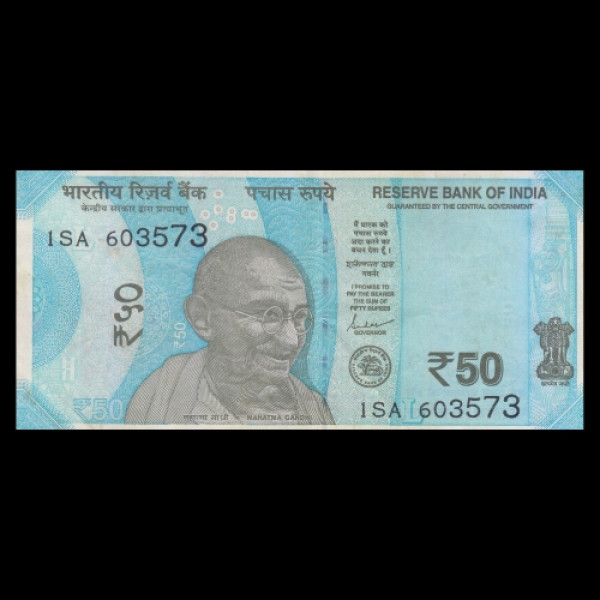 50 Indian Rupee Note Mahatma Gandhi Hampi Series –Shaktikant Das(2023)