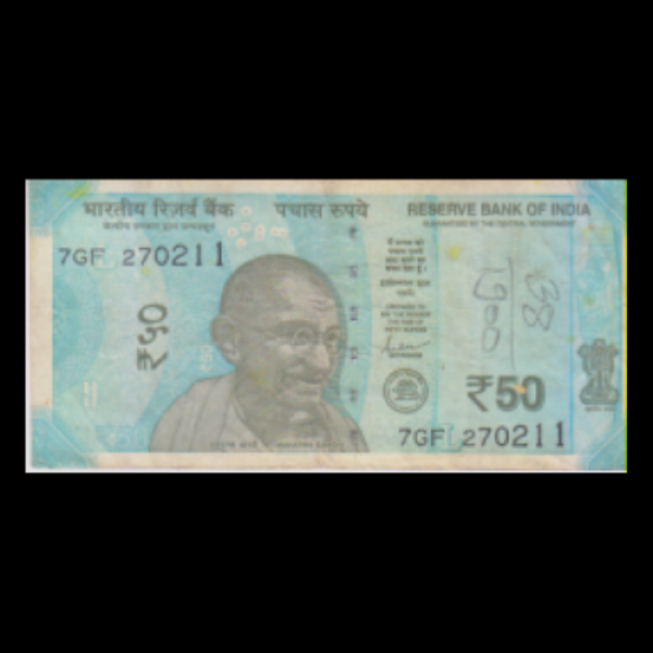 50 Indian Rupee Note Mahatma Gandhi Hampi Series Shaktikant Das(Birthday Note - 27- Feb-1911)