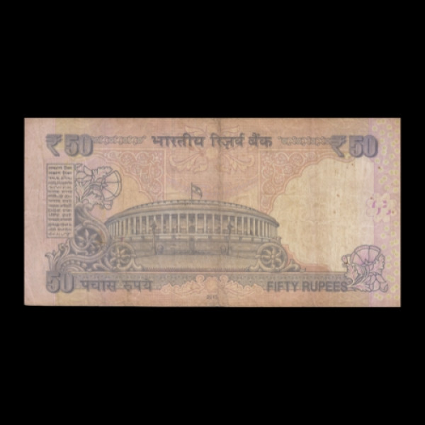 50 Indian Rupee Note Mahatma Gandhi Series Sansad Bhavan - D. Subbarao(2013)
