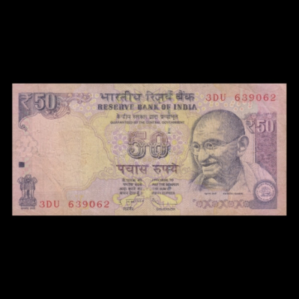 50 Indian Rupee Note Mahatma Gandhi Series Sansad Bhavan - D. Subbarao(2013)