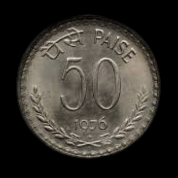 Indian 50 Paise Coin – 1976