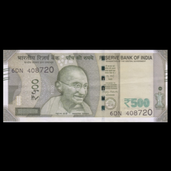 500 Indian Rupee Note Mahatma Gandhi New Series (Red Fort–Swachh Bharat 2025)Sanjay Malhotra