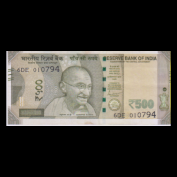 500 Indian Rupee Note Mahatma Gandhi New Series Shaktikant Das (Birthday Note - 01-July-0094)