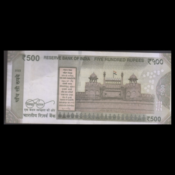 500 Indian Rupee Note Mahatma Gandhi Series(Red Fort-Swachh Bharat) 2023  Shaktikant Das