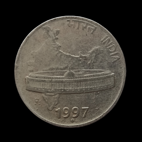 India 50 Paise Coin 1997  Parliament House