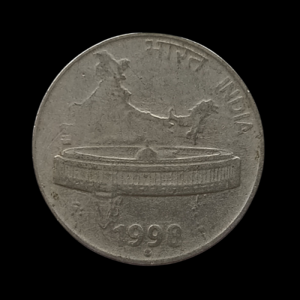 India 50 Paise Coin 1998 Parliament House