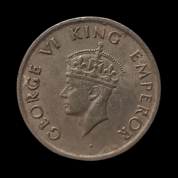 Indian 1/2 rupee coin 1947