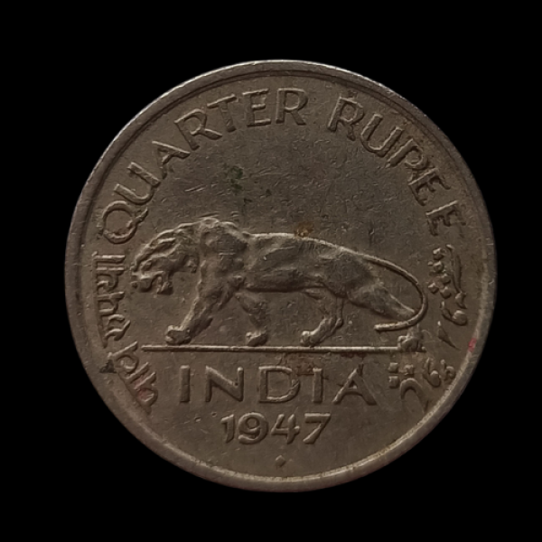 Indian 1/2 rupee coin 1947
