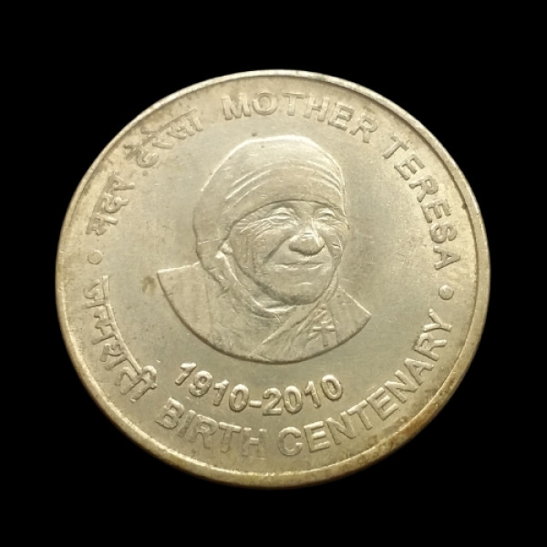 Indian 5 Rupees Birth Centenary of Mother Teresa Coin Isses In -2010