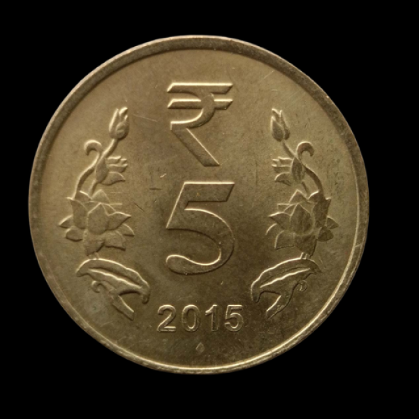 Indian 5 rupee coin 2015