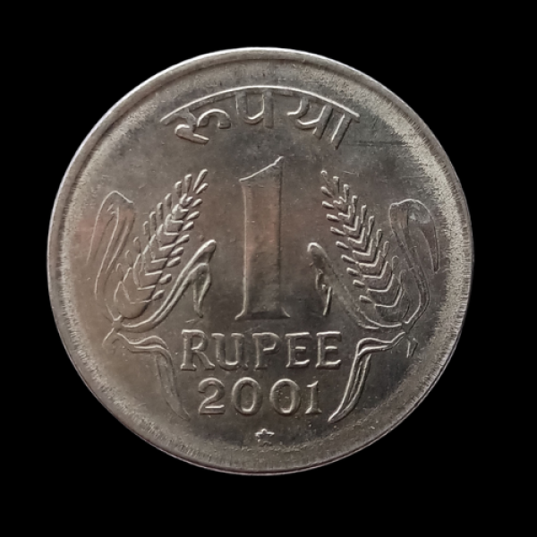 Indian One Rupee Coin 2001