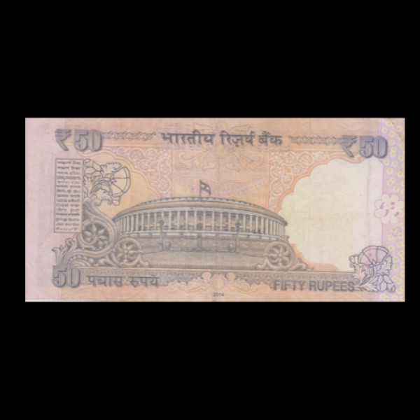 50 Indian Rupee Note Mahatma Gandhi Series Sansad Bhavan- Raghuram G Rajan(2014)